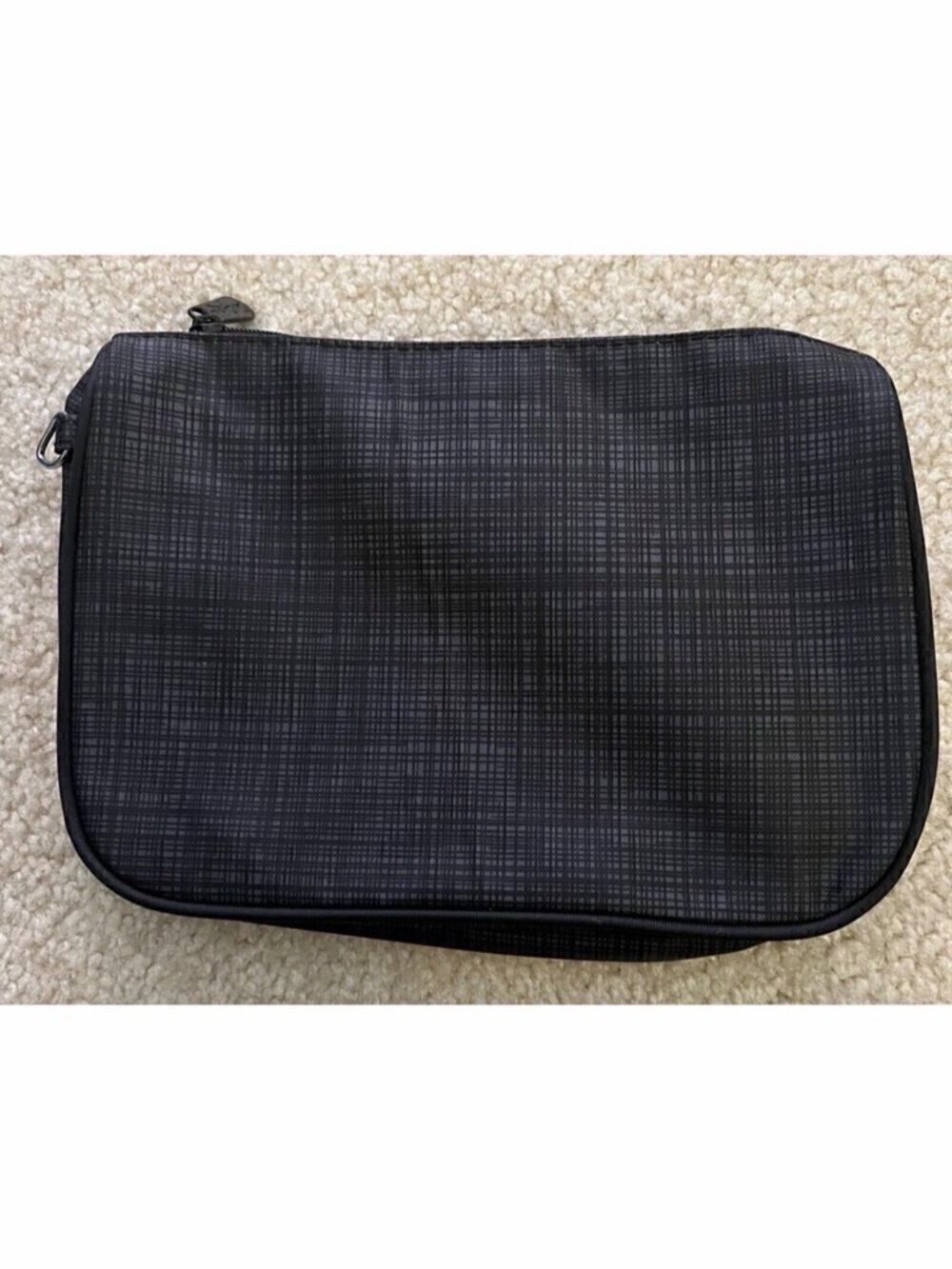 Thirty-One Gray Makeup Bag Tote Black Classic Travel Pouch Handbag Organizer